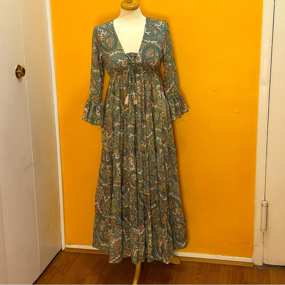 Boemo Boho Peasant Maxi Dress - Size Small